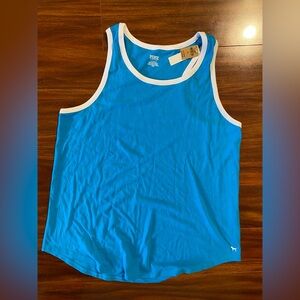 PINK Victoria's Secret cotton blend Blue Everyday racer back Tank size Large